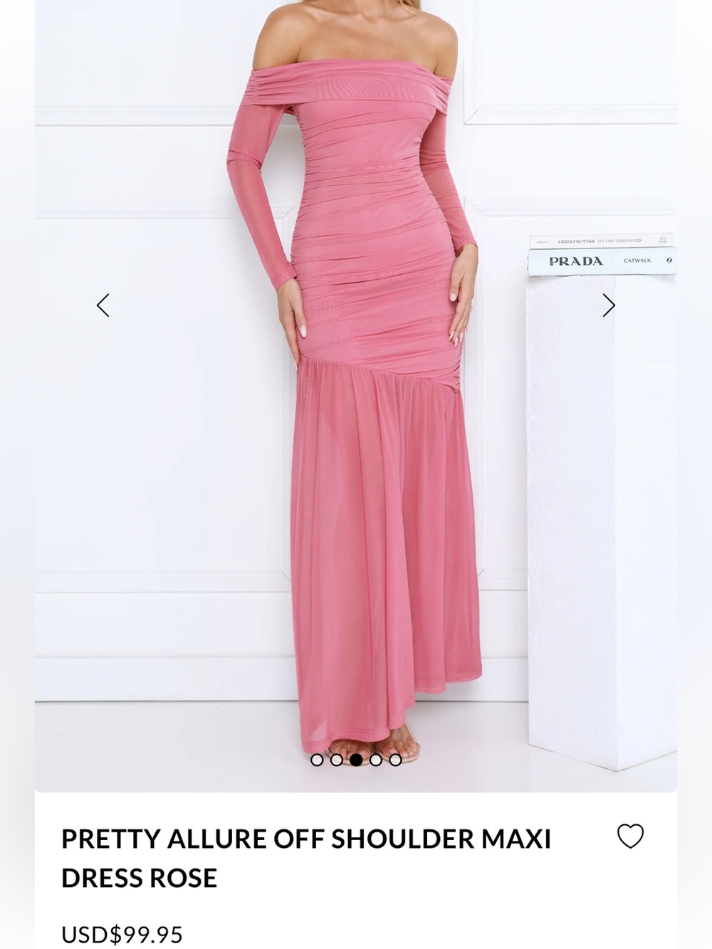 Hello Molly Pretty Allure Off Shoulder Pink Ruched Maxi Dress - Picture 1 of 3